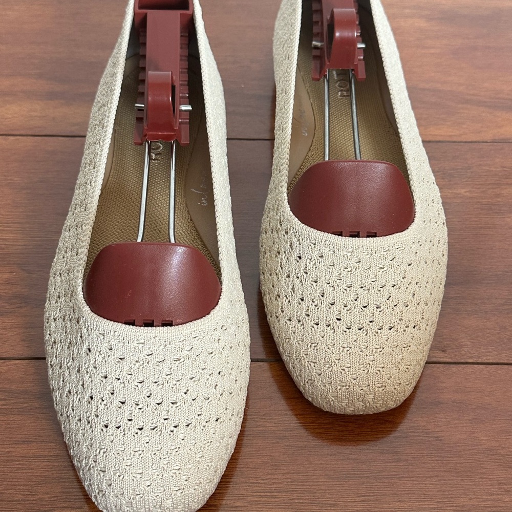 Rothy's Max Square flats in Powder Crochet EUC